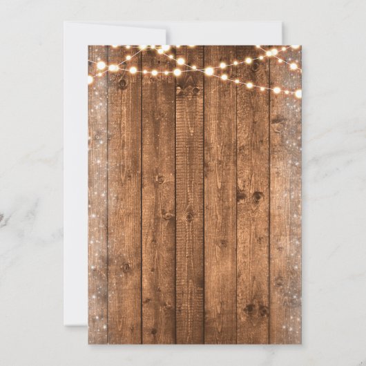 ピンクパンプキ素朴ン秋ウッドライトズ7誕生日 招待状 (裏面)