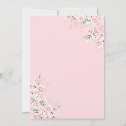 ピンクパンプキ離れンの誕生日と牧草のスタック 招待状 (裏面)