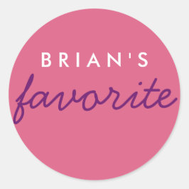 ピンクパーソナライズされたお気に入りのと紫 ラウンドシール