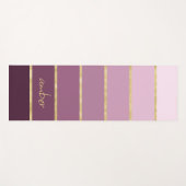 ピンクパーソナライズされたからワインへのグラデーション | 金ゴールドストライプ ヨガマット (正面(横))