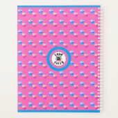 ピンクパーソナライズされたかわいらしとブルーのカップケーキ プランナー手帳 (裏面)