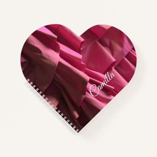 ピンクパーソナライズされたかわいらしのラッフルズパタモダンーン ノートブック (正面)