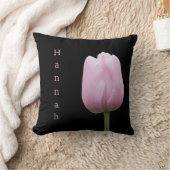 ピンクパーソナライズされたかわいらしチューリップ クッション (ブランケット)