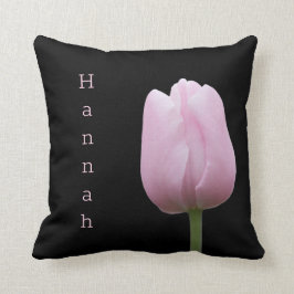 ピンクパーソナライズされたかわいらしチューリップ クッション