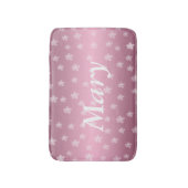 ピンクパーソナライズされたかわいらしフローラバスマット バスマット (正面縦)