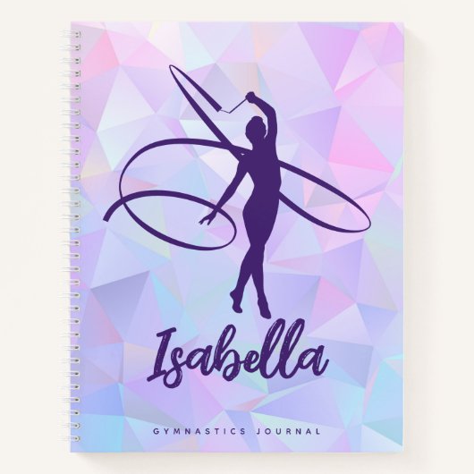 ピンクパーソナライズされたかわいらし体操ジャーナル ノートブック (正面)