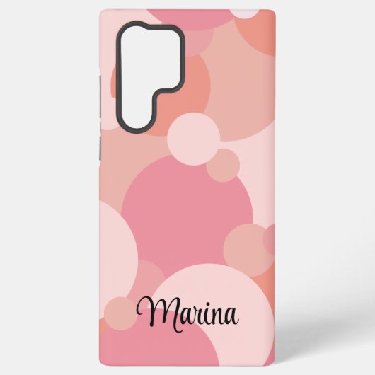ピンクパーソナライズされたがかったオレンジの分子 SAMSUNG GALAXYケース (裏面)