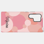 ピンクパーソナライズされたがかったオレンジの分子 SAMSUNG GALAXYケース (裏面横)