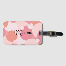 ピンクパーソナライズされたがかったオレンジ分子 ラゲッジタグ