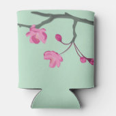 ピンクパーソナライズされたさくらんぼブロッサムミントグリーン 缶クーラー (裏面)