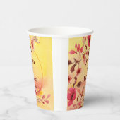 ピンクパーソナライズされたさくらんぼ花紙カップ 紙コップ (右)