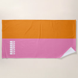ピンクパーソナライズされたとオレンジのビーチタオルマット ビーチタオル