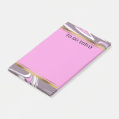 ピンクパーソナライズされたとグレーの水彩大理石4x6 ポストイット (アングル)