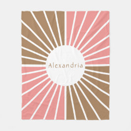 ピンクパーソナライズされたとブラウン フリースブランケット