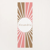 ピンクパーソナライズされたとブラウン ヨガマット (裏面)