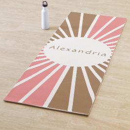 ピンクパーソナライズされたとブラウン ヨガマット