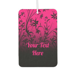 ピンクパーソナライズされたとブラックのグラデーションフローラ カーエアーフレッシュナー