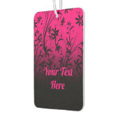 ピンクパーソナライズされたとブラックのグラデーションフローラ カーエアーフレッシュナー (左)