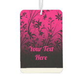 ピンクパーソナライズされたとブラックのグラデーションフローラ カーエアーフレッシュナー (裏面)