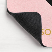 ピンクパーソナライズされたとブラックの抽象芸術パターン マウスパッド (コーナー)