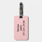 ピンクパーソナライズされたとブラックの荷札 ラゲッジタグ (裏面縦)