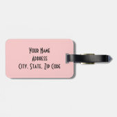 ピンクパーソナライズされたとブラックの荷札 ラゲッジタグ (裏面横)