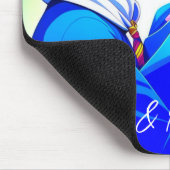 ピンクパーソナライズされたとブルーを抱くアニメ・カップル マウスパッド (コーナー)