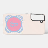 ピンクパーソナライズされたとブルー SAMSUNG GALAXYケース (裏面横)