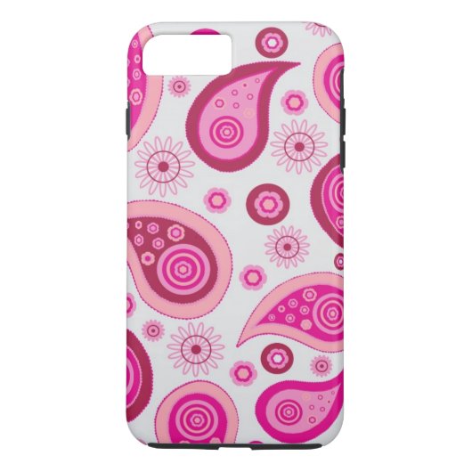ピンクパーソナライズされたとホワイトのガーリーペイズリー Case-Mate iPhoneケース (裏面)