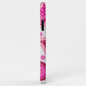 ピンクパーソナライズされたとホワイトのガーリーペイズリー Case-Mate iPhoneケース (裏面/右)