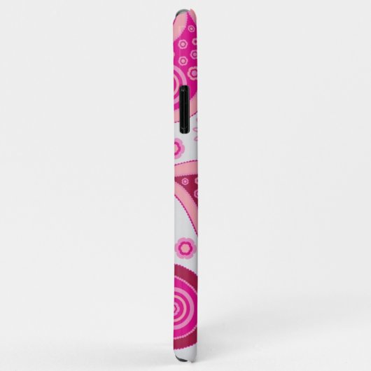 ピンクパーソナライズされたとホワイトのガーリーペイズリー Case-Mate iPhoneケース (裏面/右)