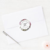 ピンクパーソナライズされたとホワイトのフローラケーキポップ・アートの ラウンドシール (封筒)