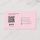 ピンクパーソナライズされたとレッドボウ | エレガント 名刺 (裏面)