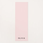 ピンクパーソナライズされたと名前モノグラム | エレガントカスタム ヨガマット (正面)