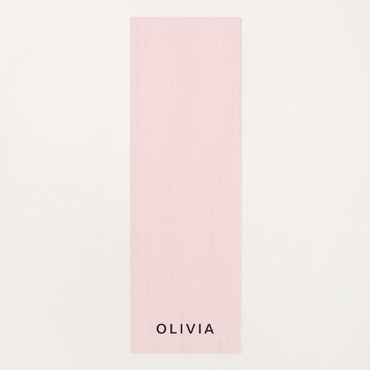 ピンクパーソナライズされたと名前モノグラム | エレガントカスタム ヨガマット (正面)