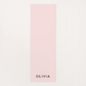 ピンクパーソナライズされたと名前モノグラム | エレガントカスタム ヨガマット (裏面)