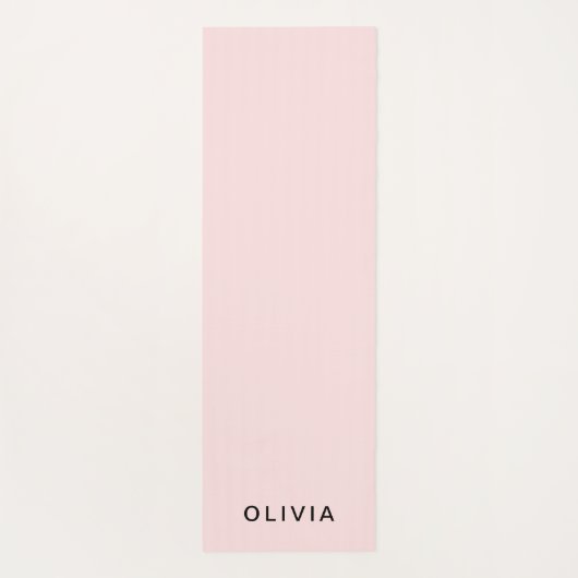 ピンクパーソナライズされたと名前モノグラム | エレガントカスタム ヨガマット (裏面)