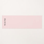 ピンクパーソナライズされたと名前モノグラム | エレガントカスタム ヨガマット (正面(横))