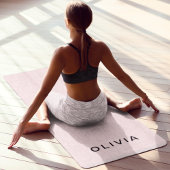 ピンクパーソナライズされたと名前モノグラム | エレガントカスタム ヨガマット