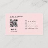 ピンクパーソナライズされたと名前モノグラム | エレガントカスタム 名刺 (裏面)