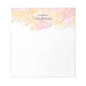 ピンクパーソナライズされたと桃のメモ帳 ノートパッド (正面)