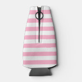 ピンクパーソナライズされたと白のストライプのボトルクール ボトルクーラー (裏面)