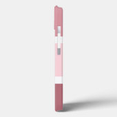 ピンクパーソナライズされたと白のストライプモダン Case-Mate iPhoneケース (裏面 / 左)
