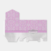 ピンクパーソナライズされたと白のダマスクのテントのお願いボックス フェイバーボックス (折り畳みなし)