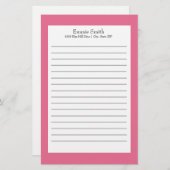 ピンクパーソナライズされたと白の文房具 便箋 (正面/裏面)