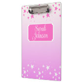 ピンクパーソナライズされたと白の星 クリップボード (左)