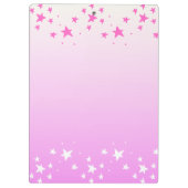 ピンクパーソナライズされたと白の星 クリップボード (裏面)
