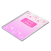 ピンクパーソナライズされたと白の星 ノートブック (左側)