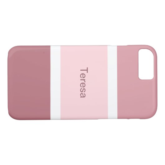 ピンクパーソナライズされたと白ストライプの色 Case-Mate iPhoneケース (裏面(横))