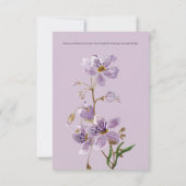 ピンクパーソナライズされたと紫のフローラフォト結婚ズ 招待状 (裏面)